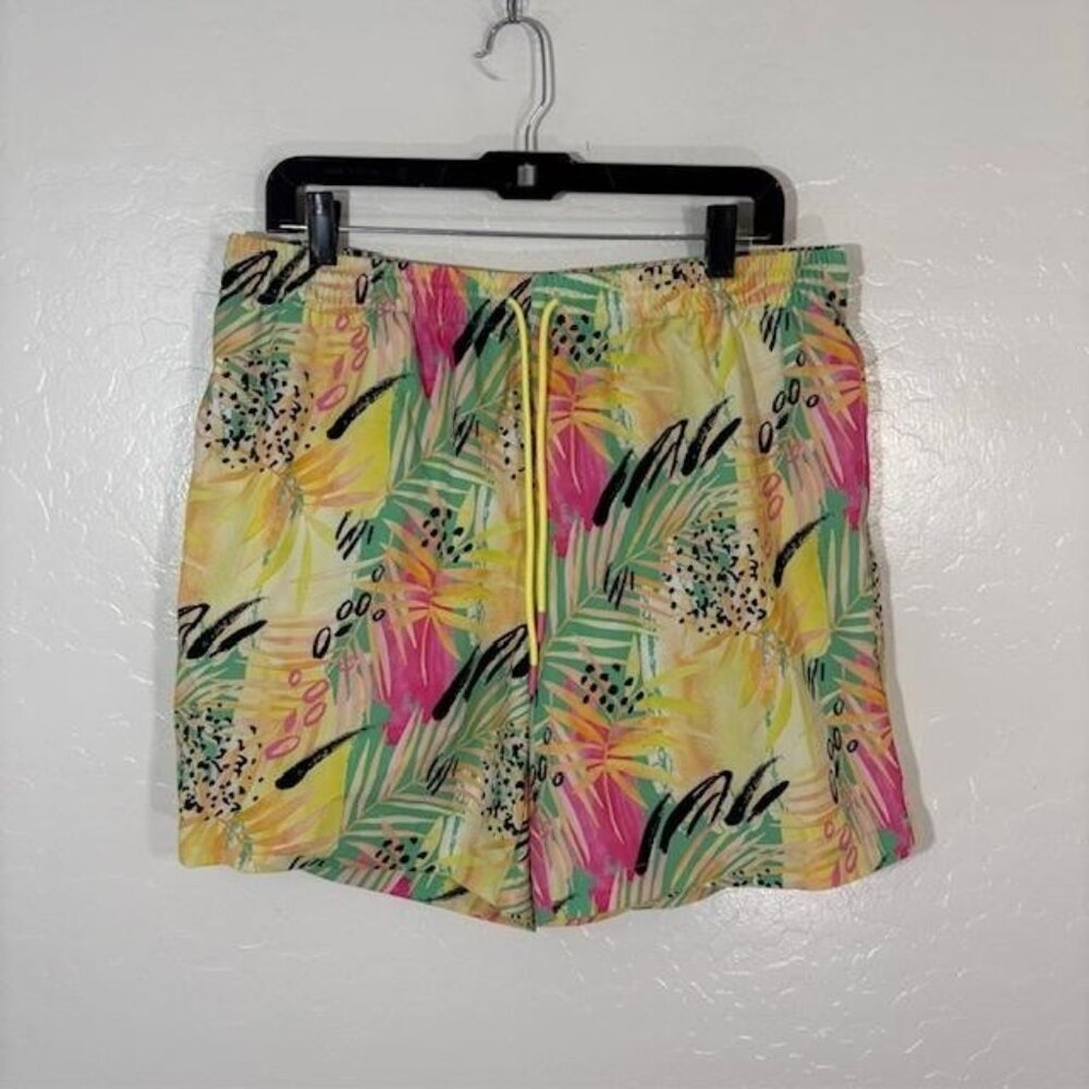 RSVLTS Swim Trunks Shorts Mens Large Multicolor Tropical Floral Print Lined
